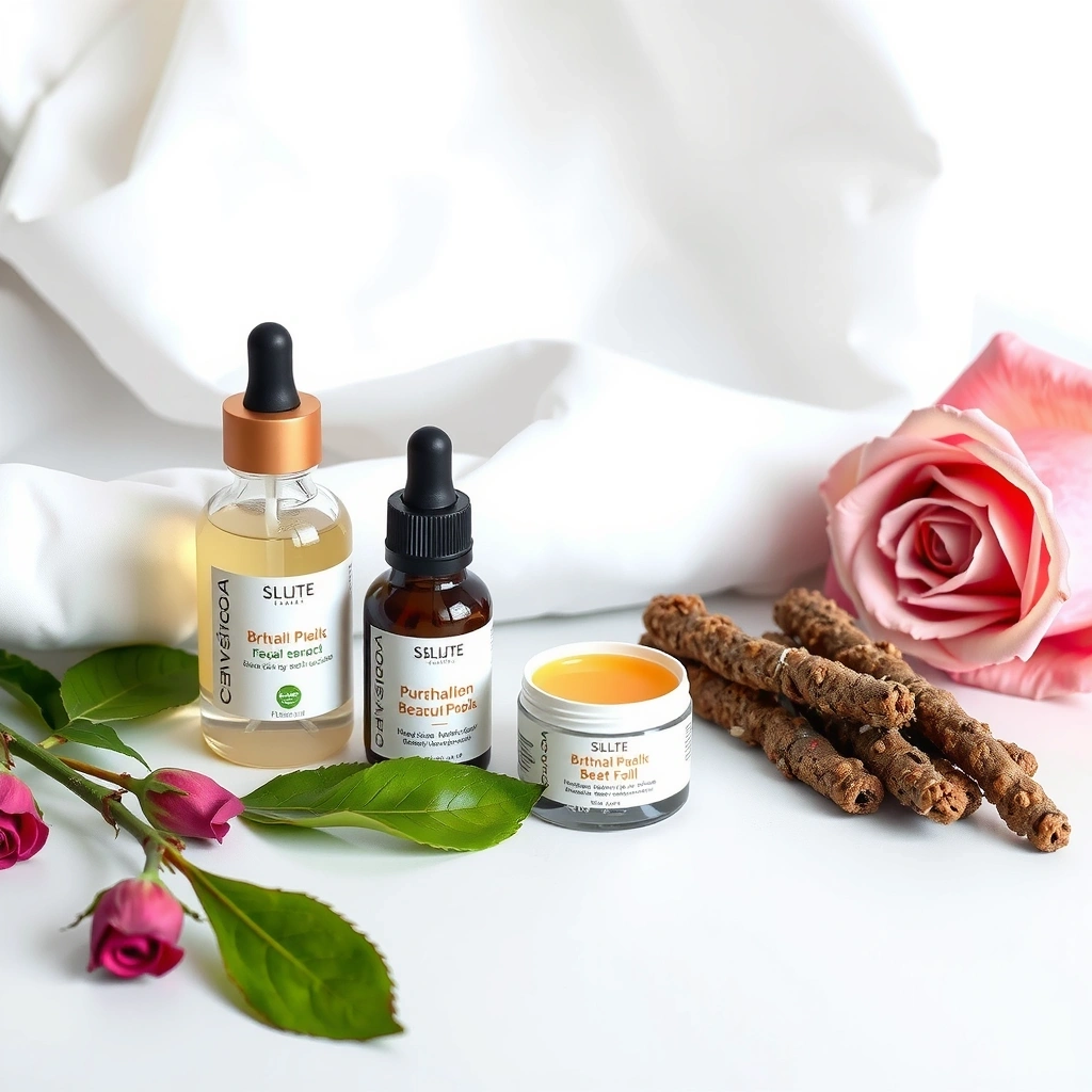 Female skincare and natural beauty products